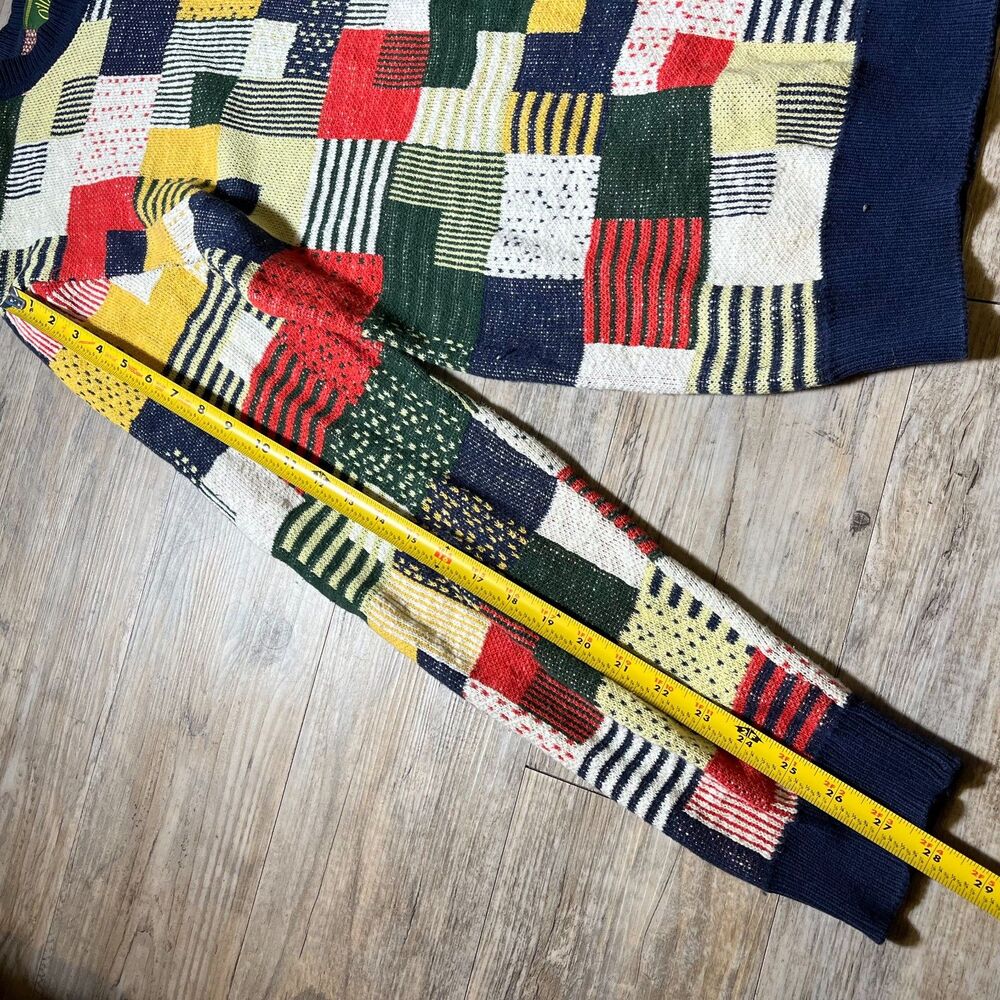 O'Hanlon Mills Sweater Men's Medium Knit Patchwork Urban Outfitters Multicolor - Picture 9 of 11